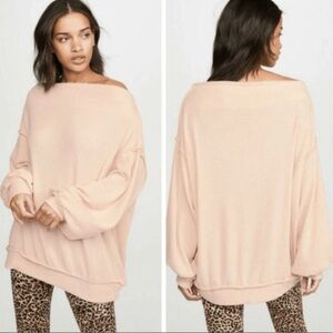 FREE PEOPLE Main Squeeze Brushed Hacci Top Drop Shoulder Sweater Women’s Small